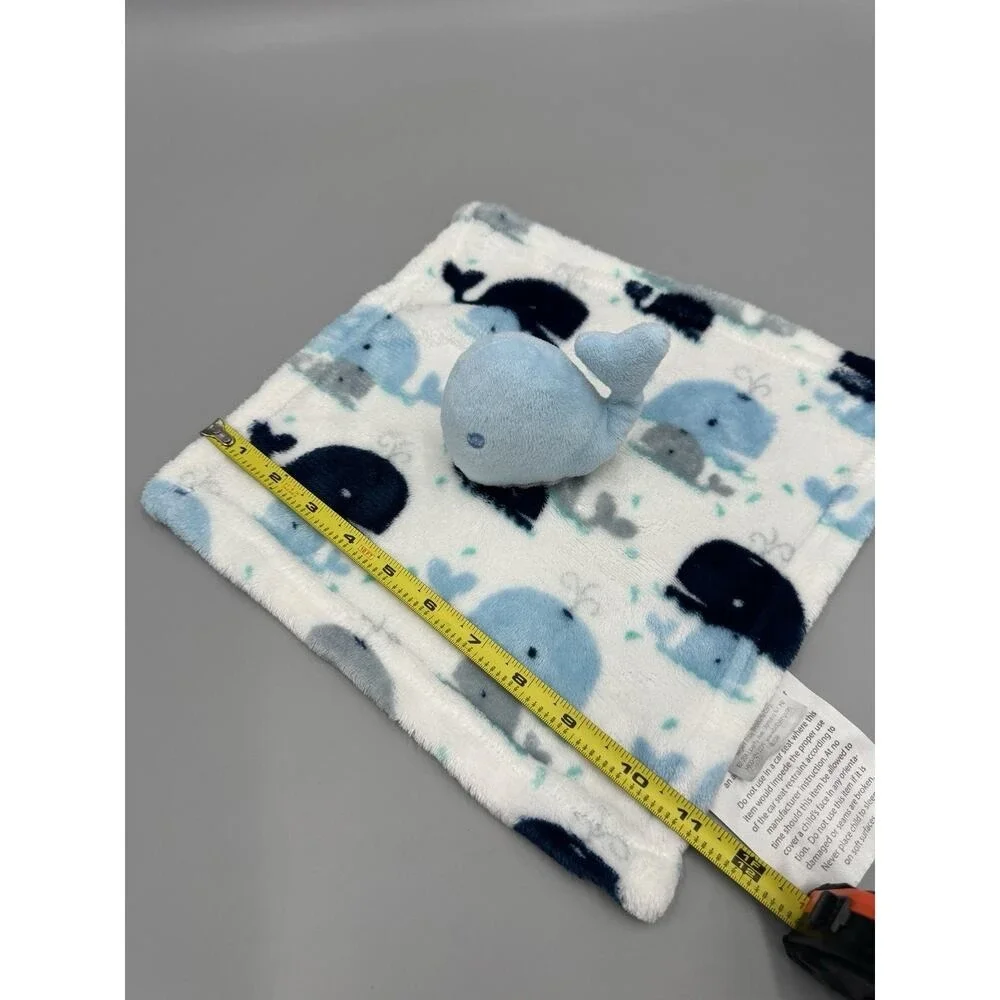 Cribmates Regent Baby Blue Whale Lovey Plush Security Blanket